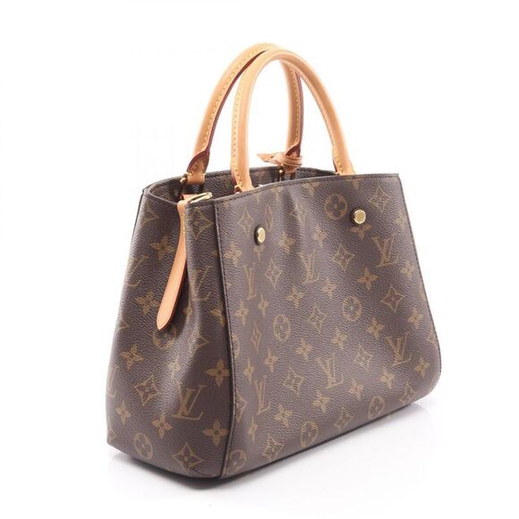 Louis Vuitton Handbag Montaigne BB M41055 PVC Coated Canvas Leather Montaigne - Picture 2 of 10